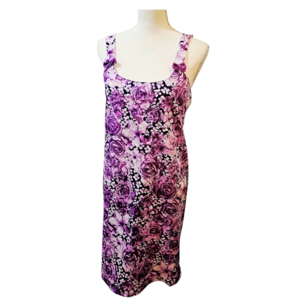 Vanity Fair Purple Floral Robe & Nightgown Set 2X Plus Size Lounge Sleepwear EUC - Picture 4 of 9